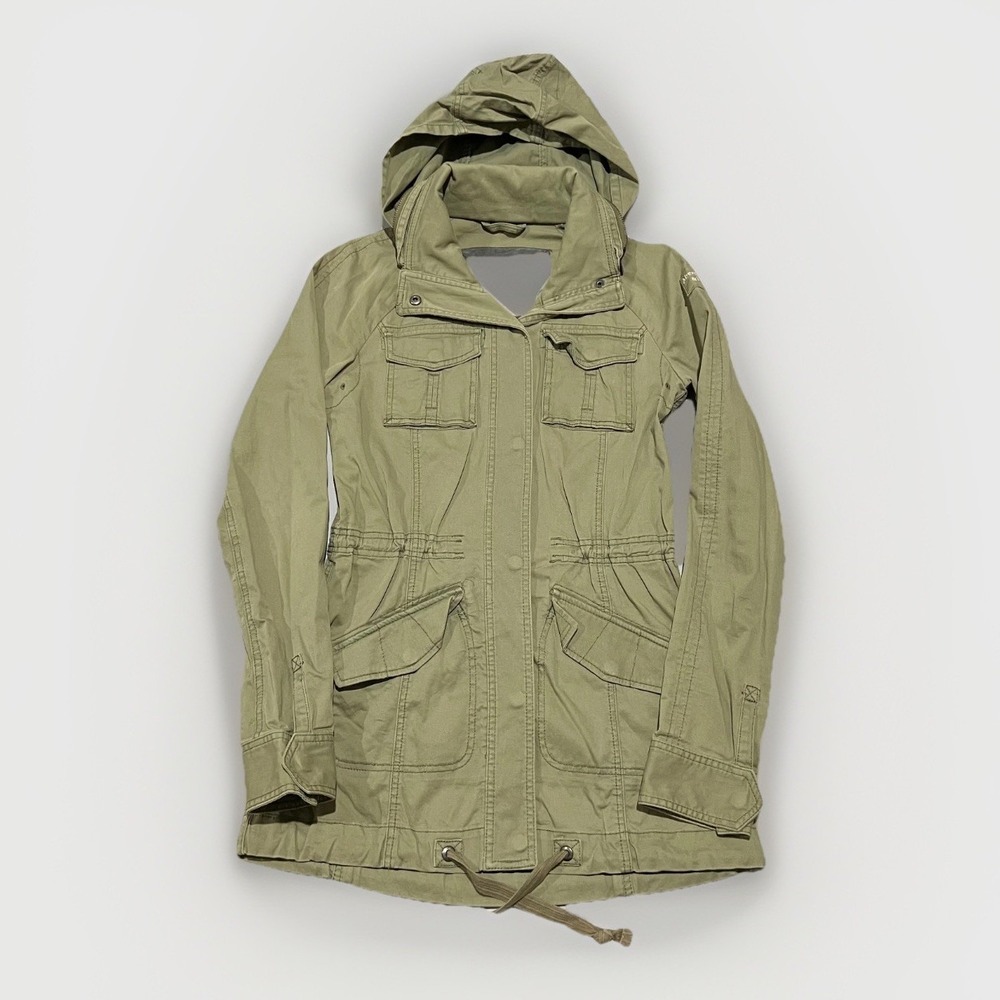 Abercrombie Fitch Womens Green Military Anorak Light Field Utility Jacket XS